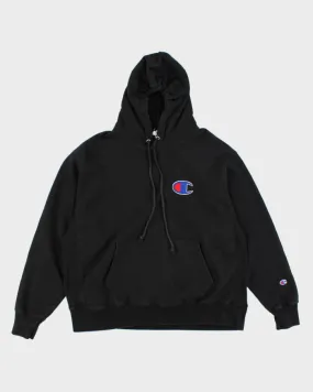 00s Champion Black Reverse Weave Hoodie - XL