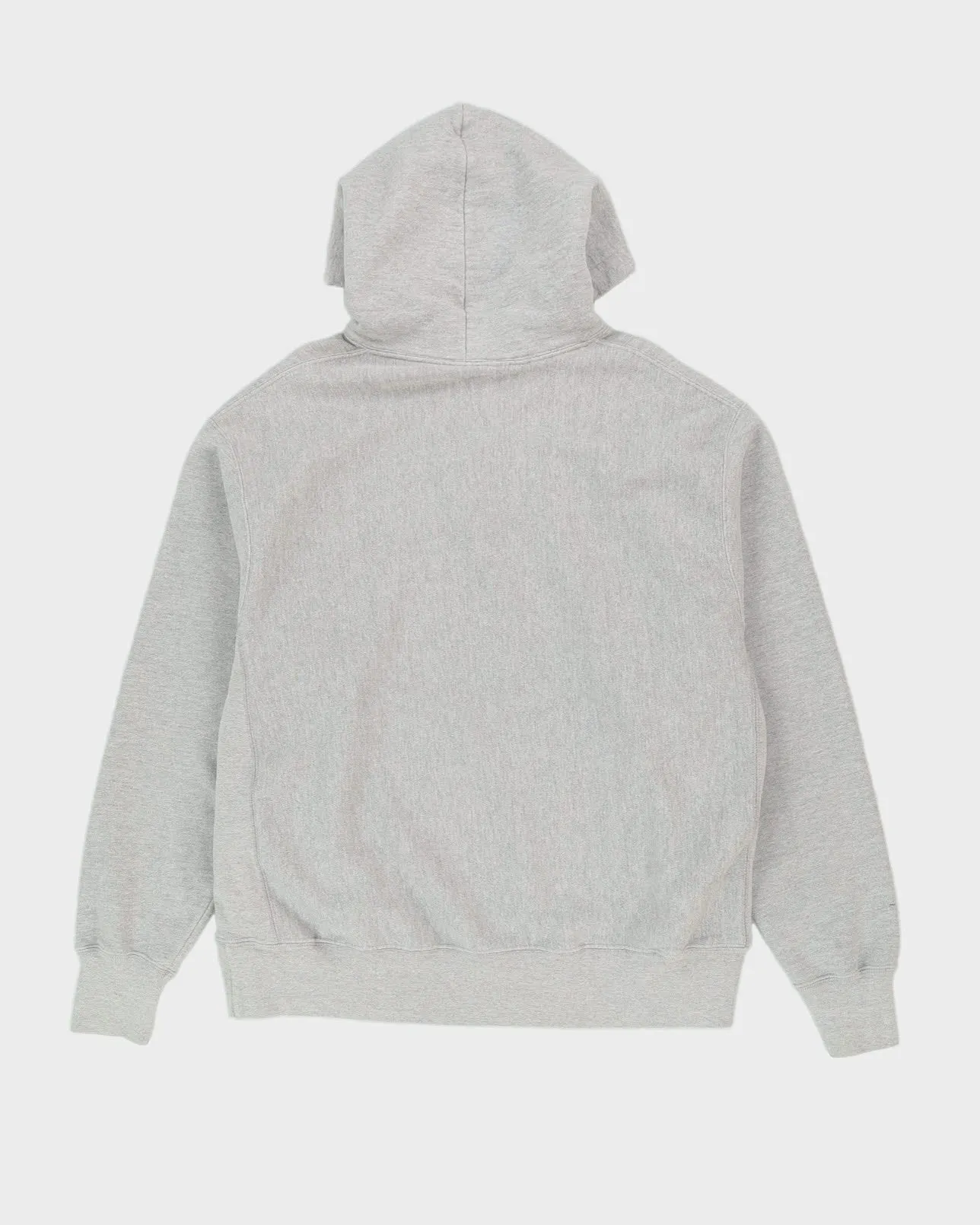 00s Champion Grey Hoodie With Embroidered Logo - XL