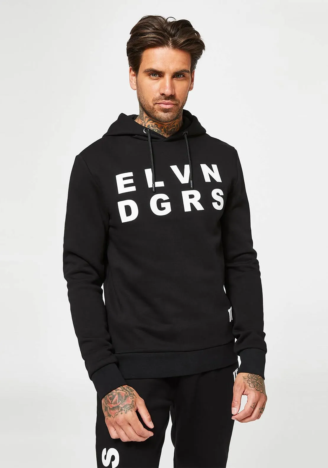 11 Degrees Graphic Pullover Hoody, Black Multi