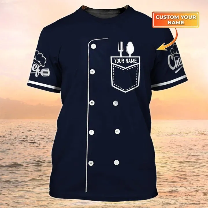 3D All Over Print Chef Uniform Custom Name Master Chef T Shirt, Cooking Lover Shirt