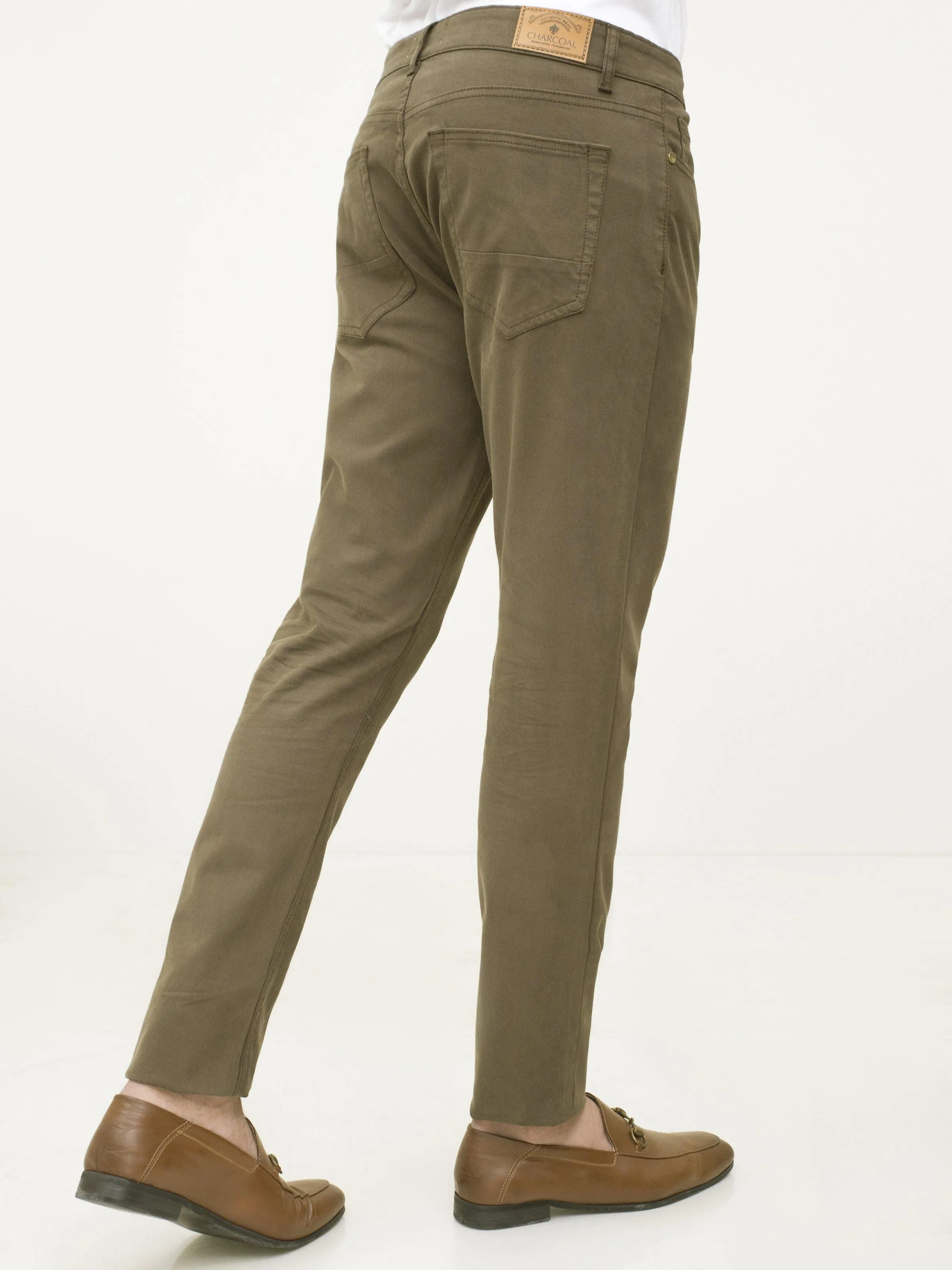 5 POCKET SLIM FIT CASUAL PANT OLIVE