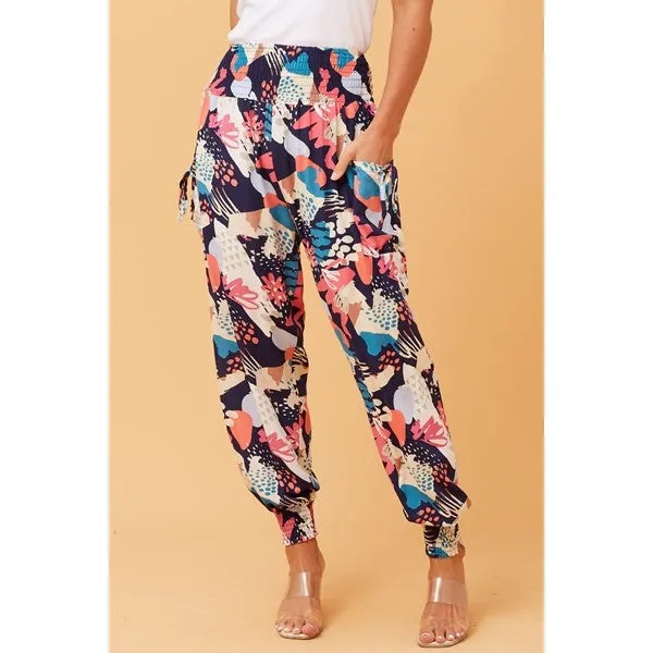 ABSTRACT PRINT HAREM PANTS