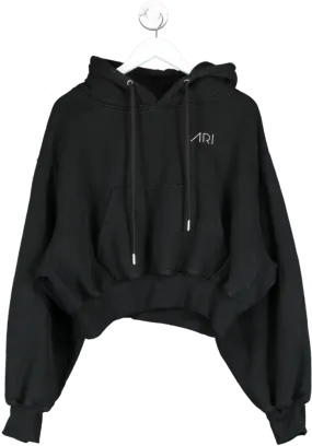 ARI Black Oversized Cropped Hoodie UK M