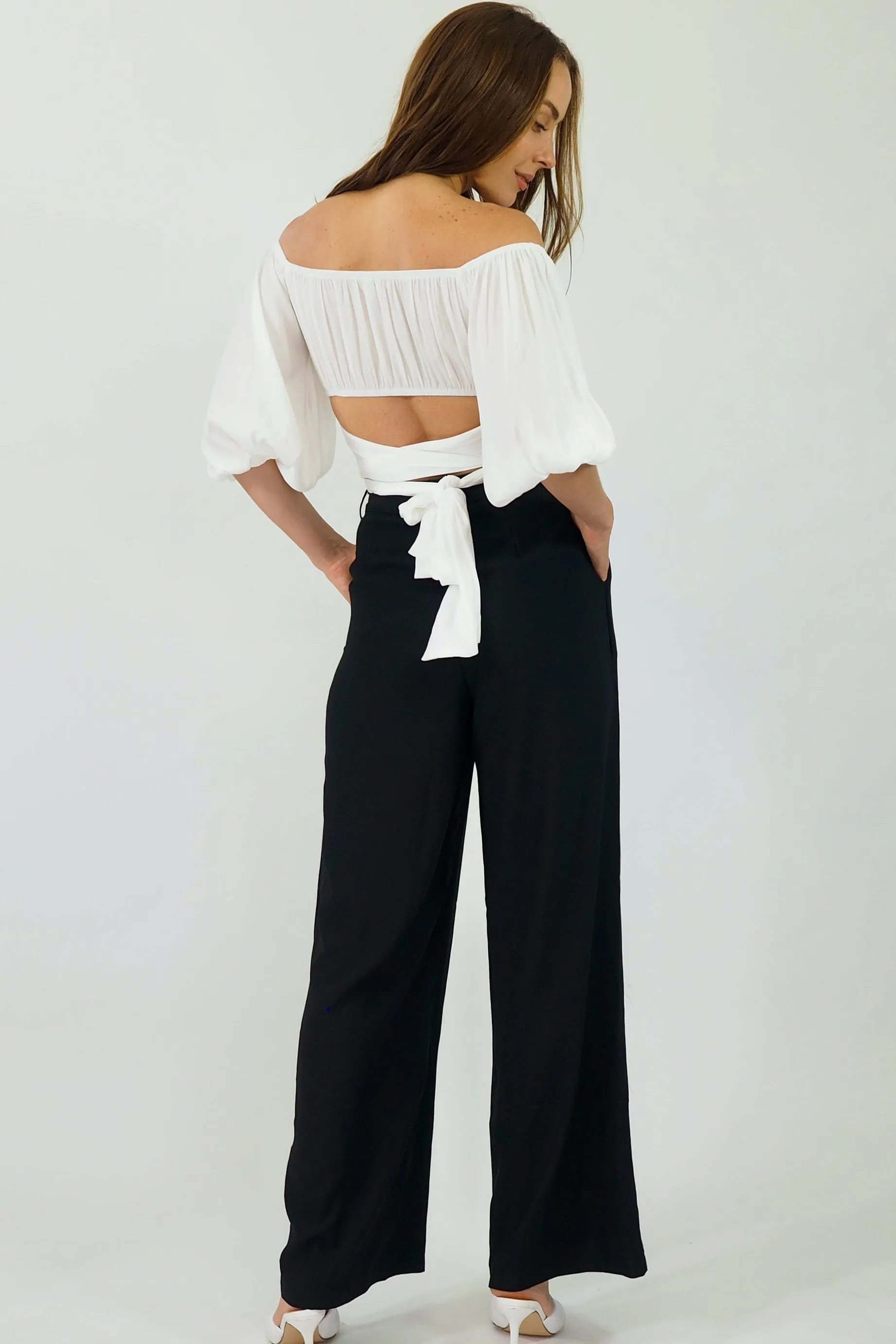 Audrey Wide Leg Pants - Black