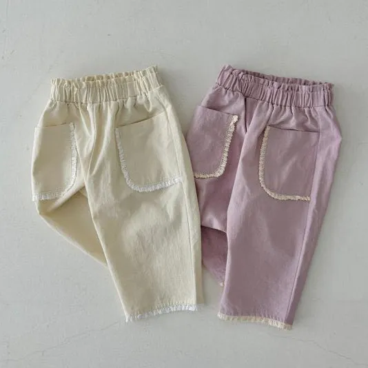 Baby Kid Girls Solid Color Pants Wholesale 24030125