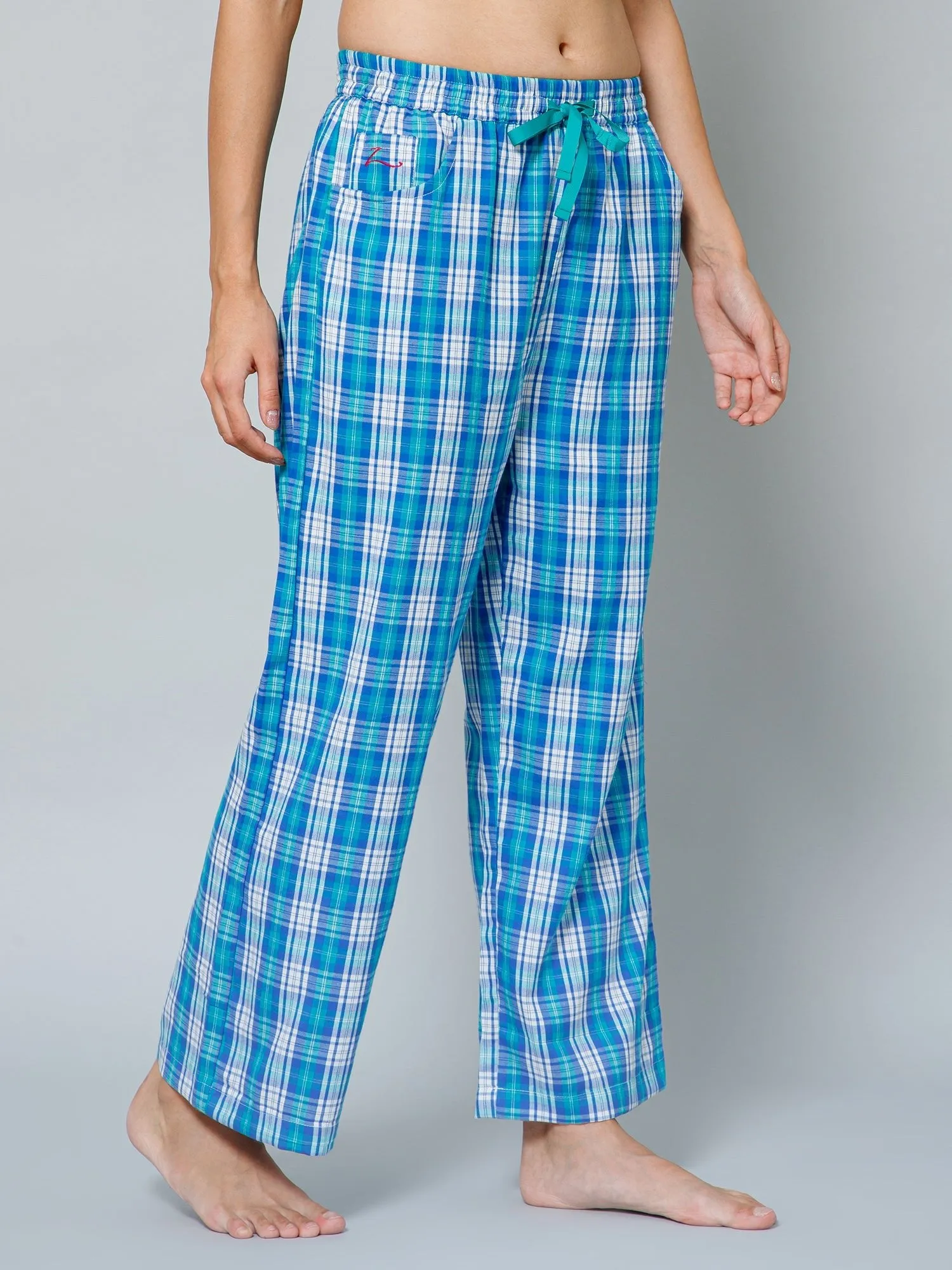 Blue Checkmate Pregnancy & Maternity Lounge Pants