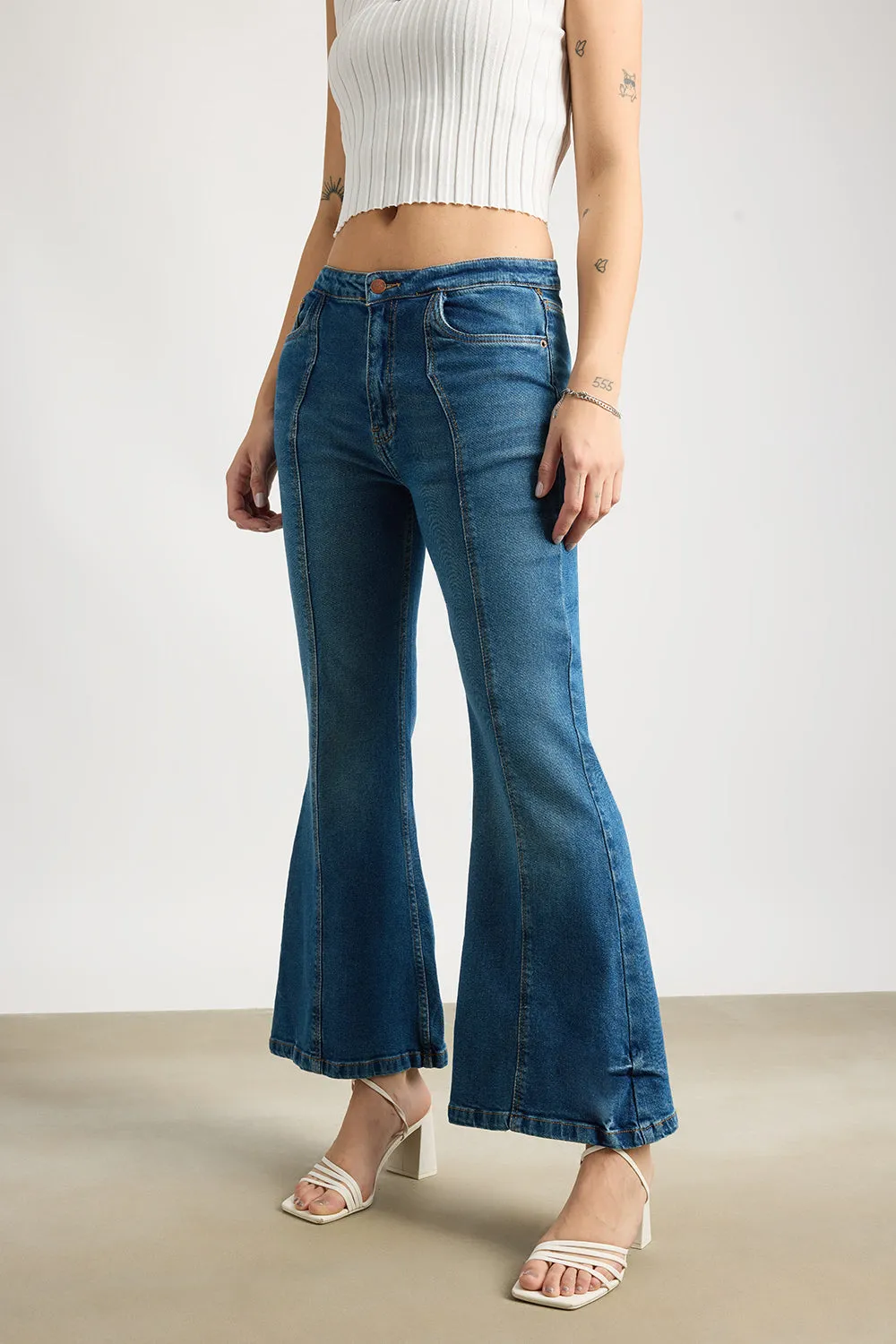 Blue Mill Washed Bootcut Jeans