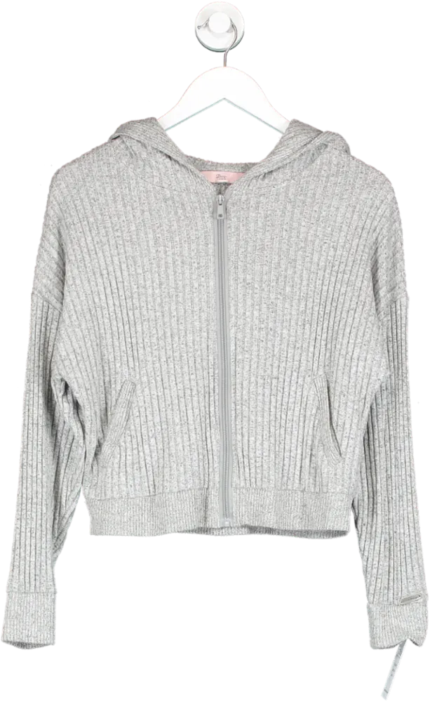 boux avenue Grey Maya Ribbed Hoodie UK 10