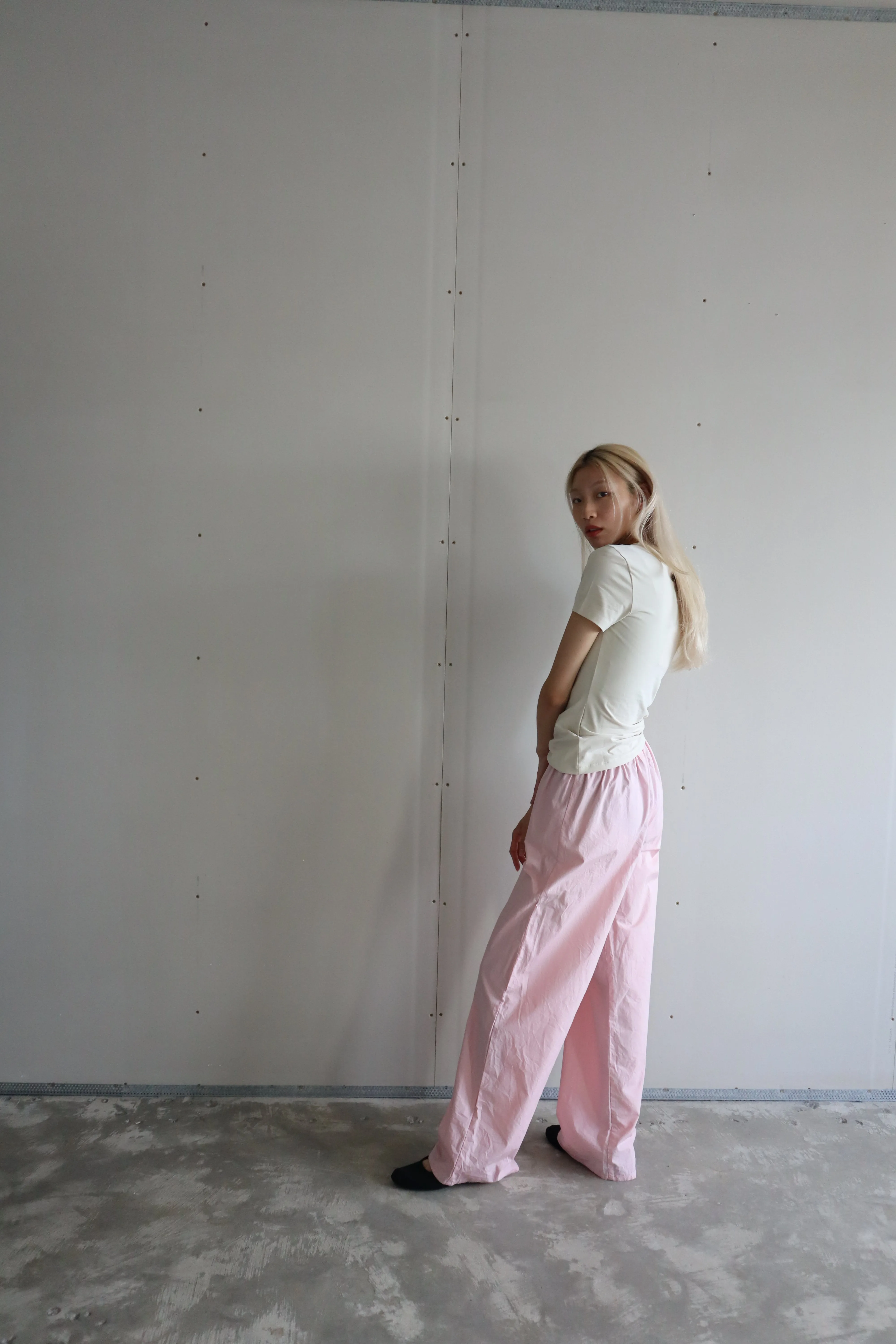 BUBBLEGUM PINK COTTON PANTS