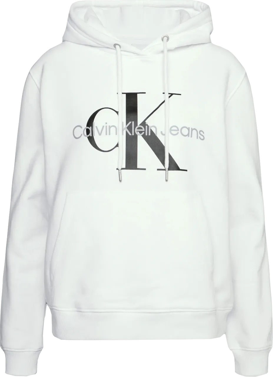 Calvin Klein White Core Monogram Hoodie - Sweatshirt UK XS