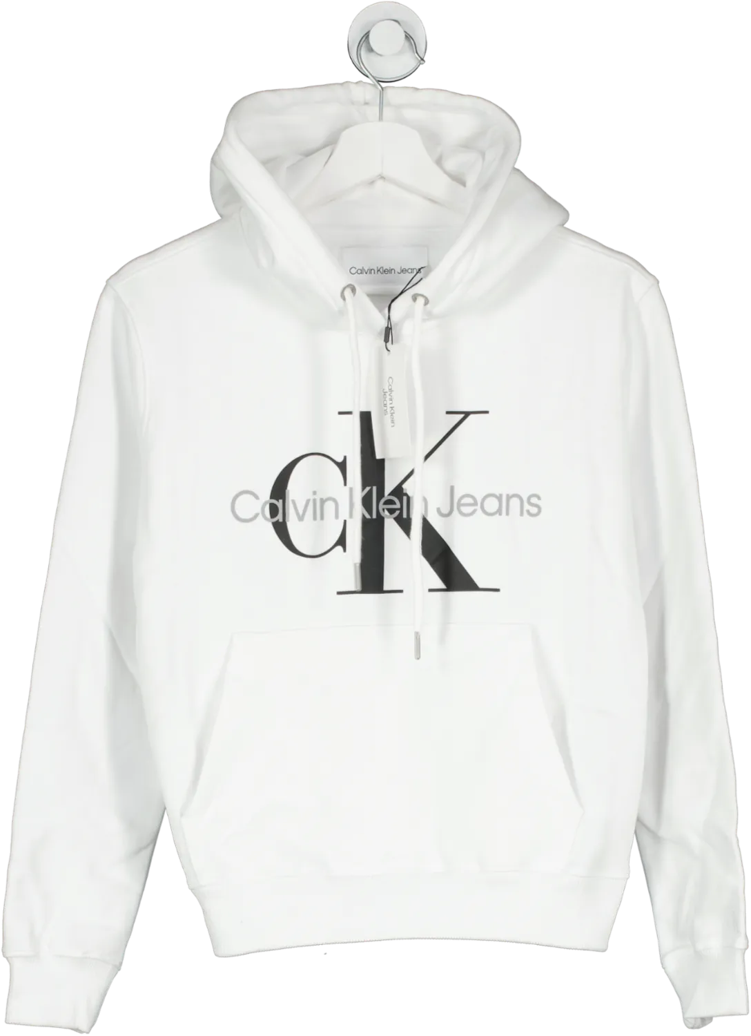 Calvin Klein White Core Monogram Hoodie - Sweatshirt UK XS