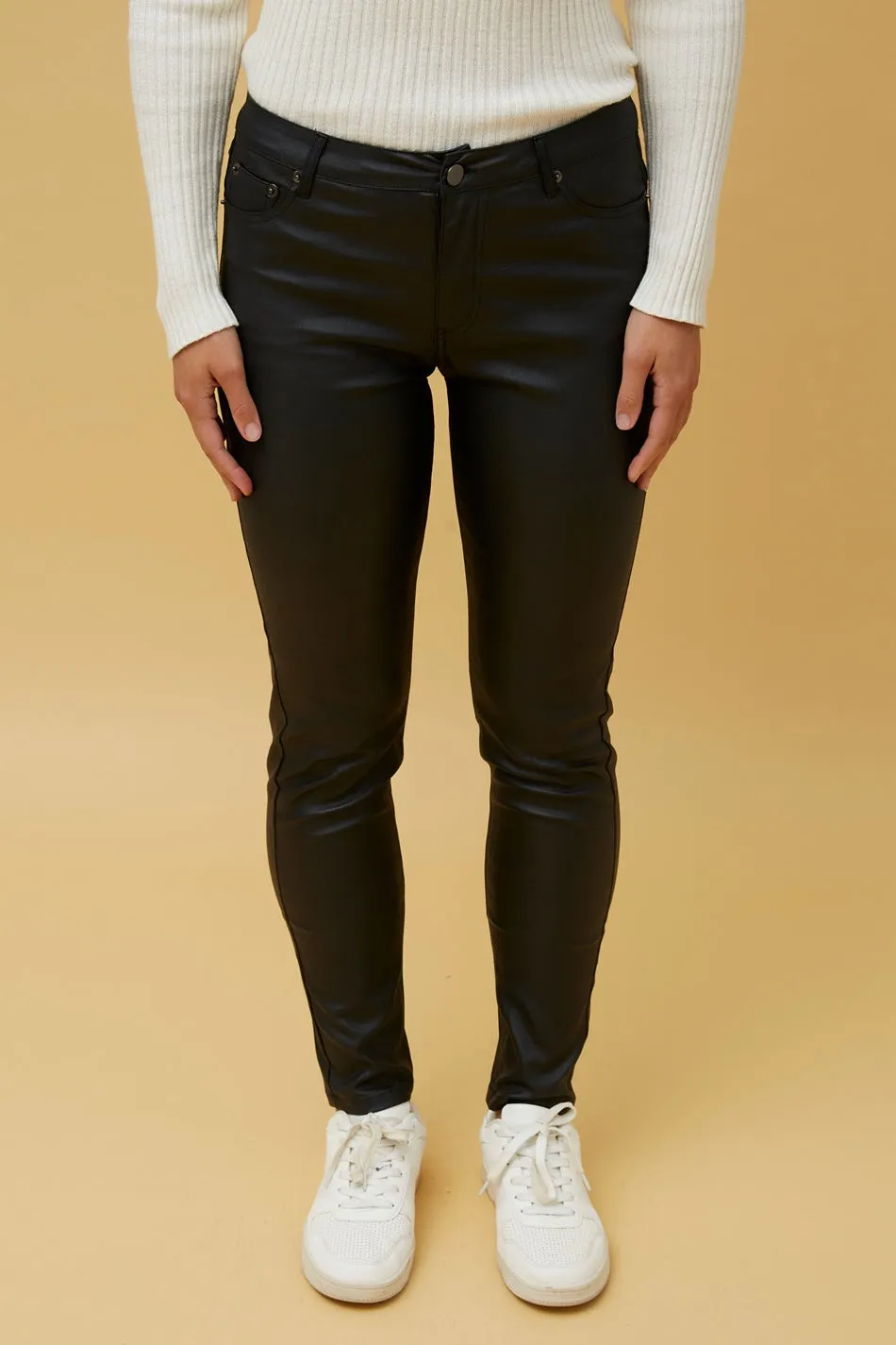 CARIS VEGAN LEATHER PANTS