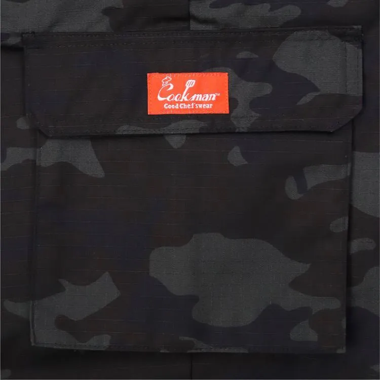 Cookman Chef Pants Cargo - Ripstop : Woodland Camo Black