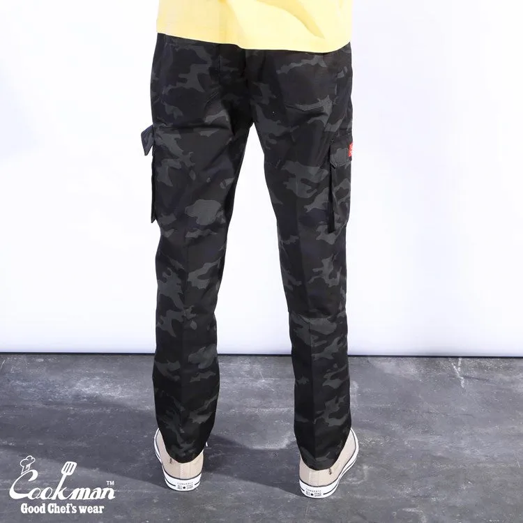 Cookman Chef Pants Cargo - Ripstop : Woodland Camo Black