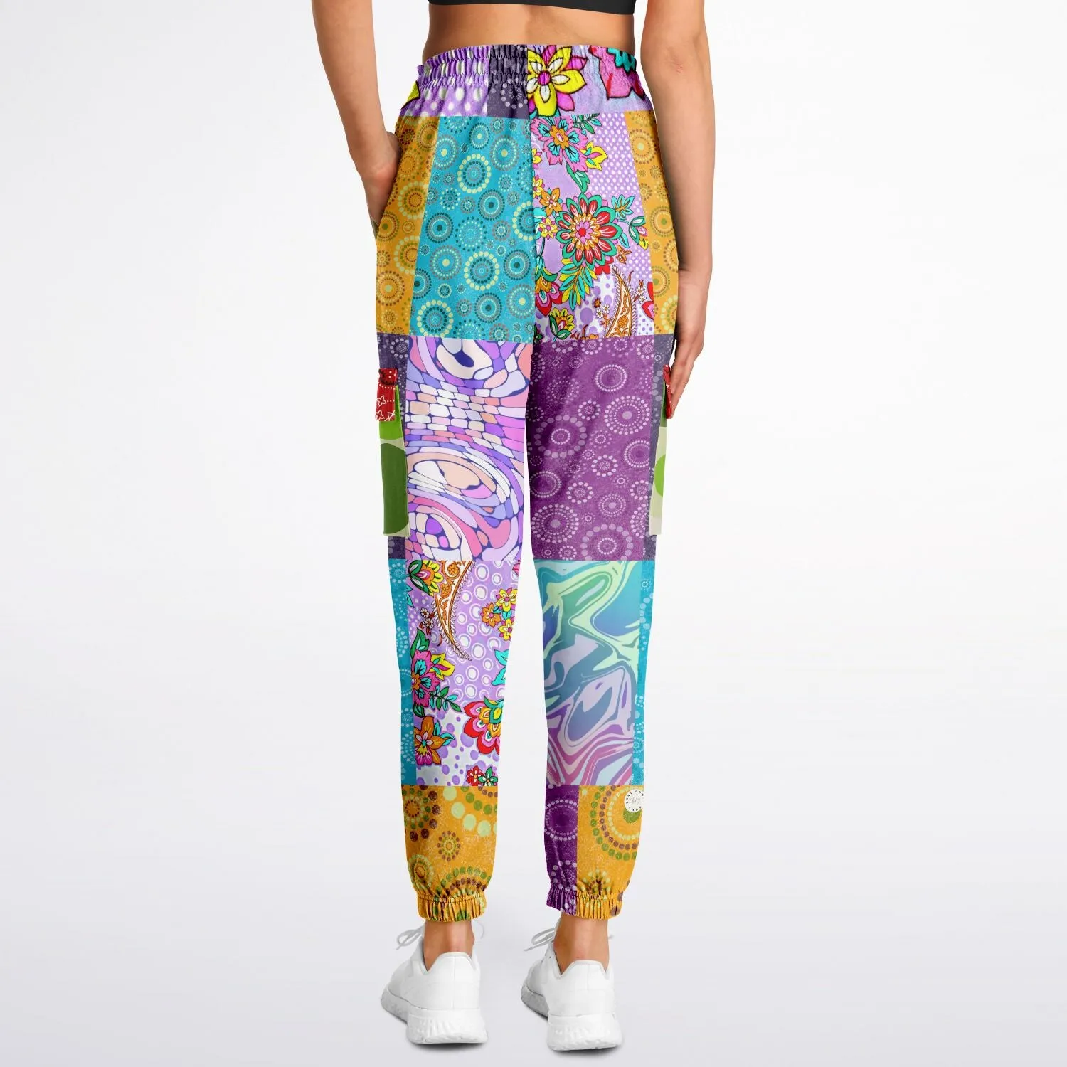 Delirium Hippie Patchwork Solar Flare Unisex Eco-Poly Cargo Joggers