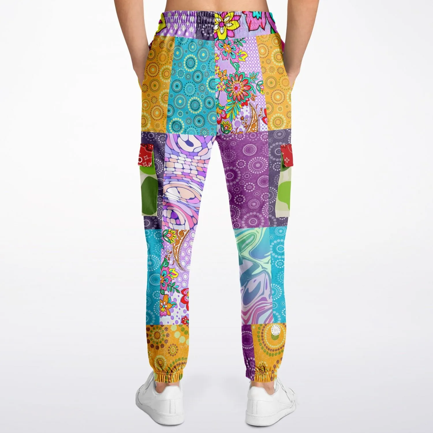 Delirium Hippie Patchwork Solar Flare Unisex Eco-Poly Cargo Joggers