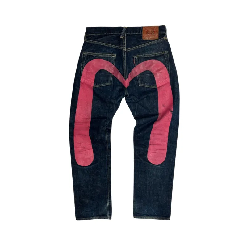 Denim Jeans EVISU Diacock Pink Logo