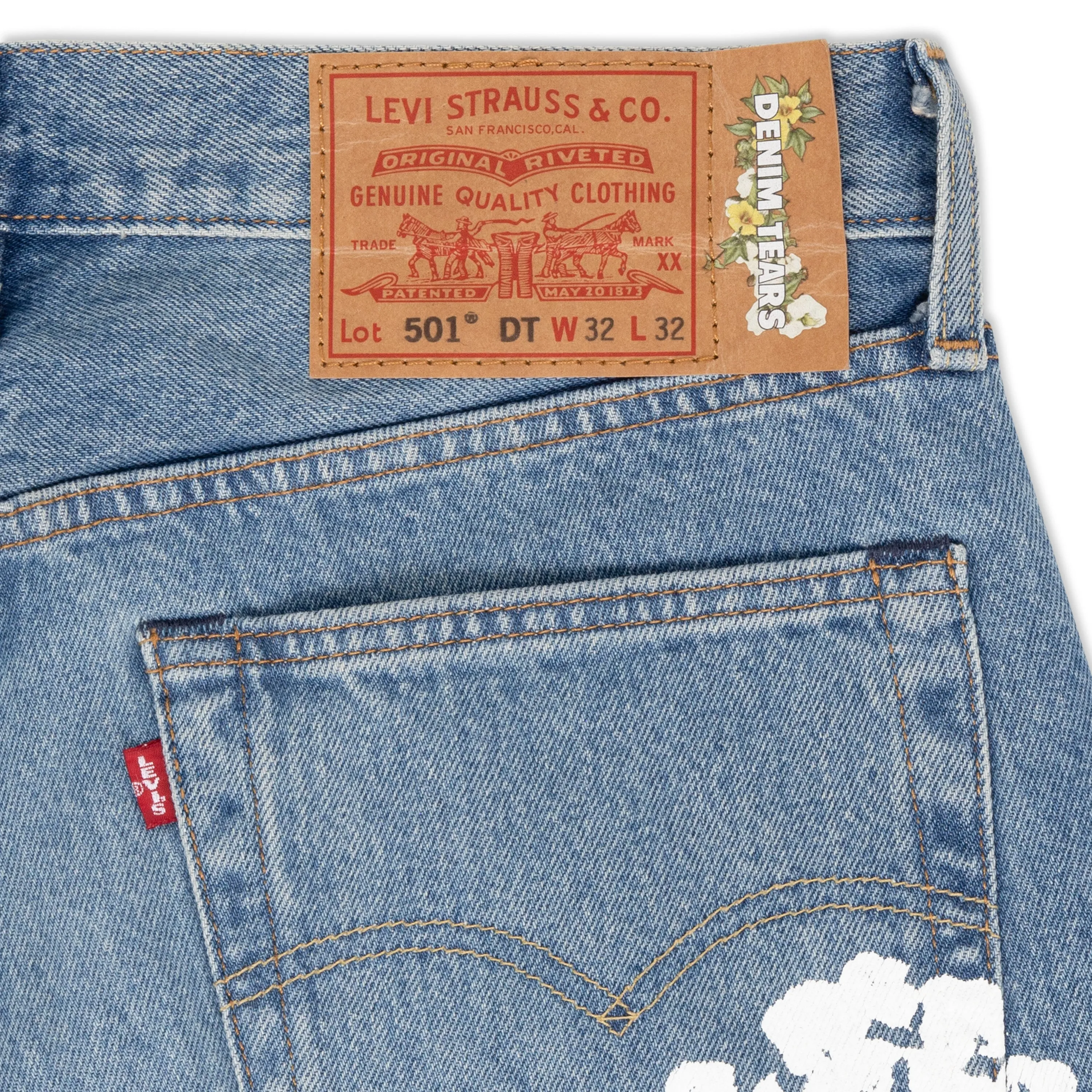 DENIM TEARS THE COTTON WREATH JEAN LIGHT WASH