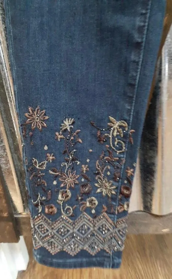 Embroidered Bottom Pant Charlie B Blue jeans