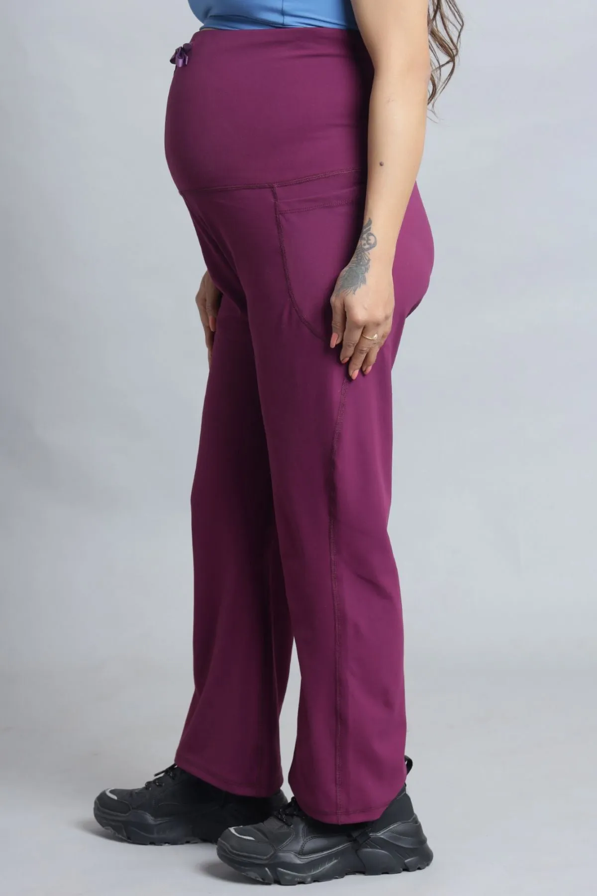 Full Bump-Coverage Wine Flair Maternity Pants