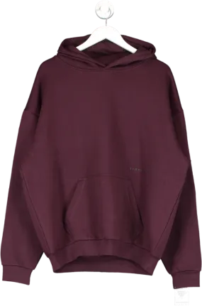 GYM KING Purple Outline Print Hood - Burgundy UK XL