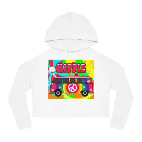 Hippie Party Bus Cropped Hoodie