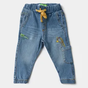 Infant Boys Denim Stretch Pant Animal-LT.Blue