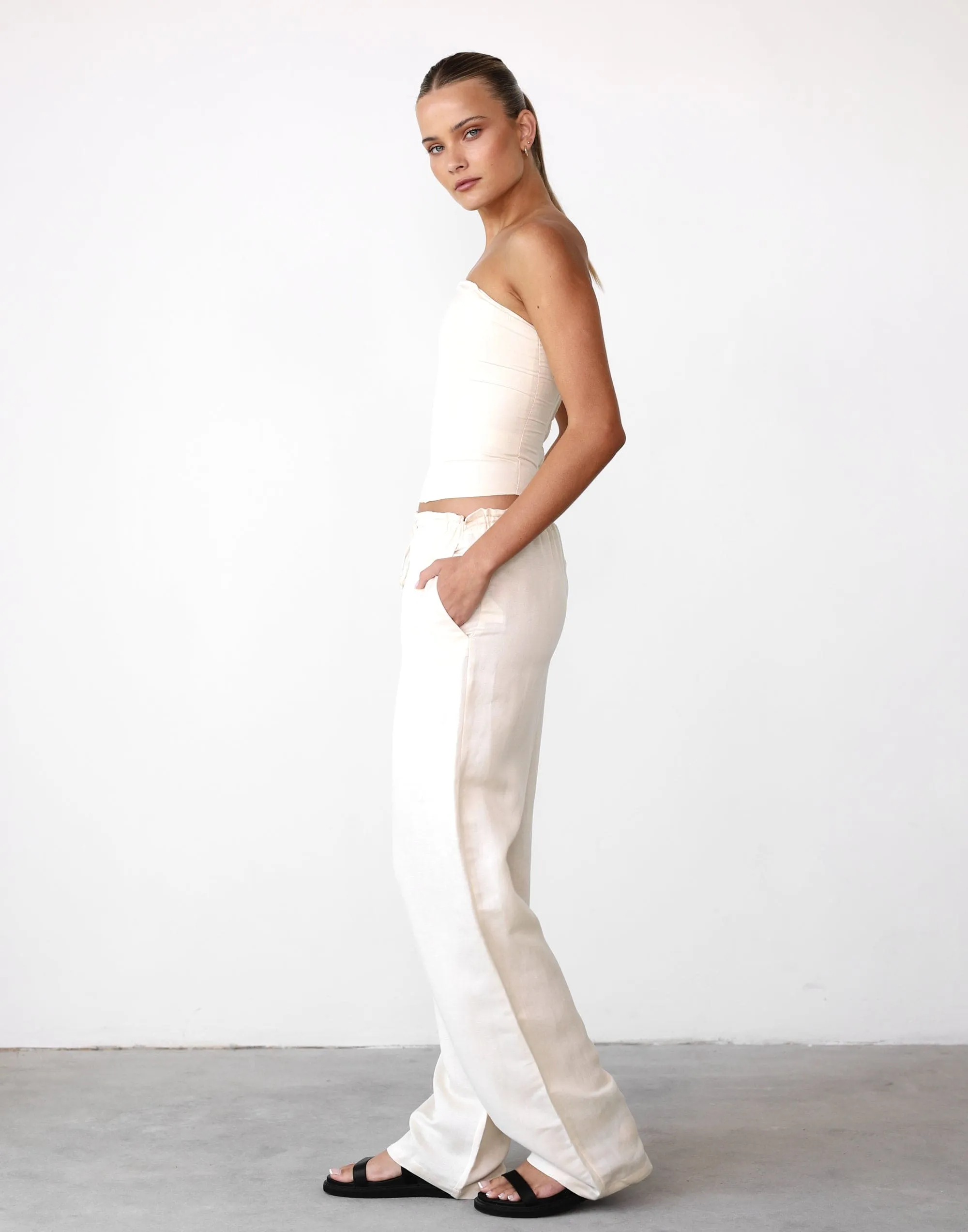 La Palma Pant (Off White) - By Lioness