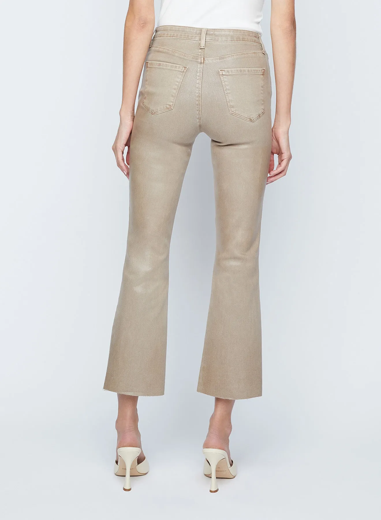 L'Agence Kendra Coated Crop Flare Jean in Rye