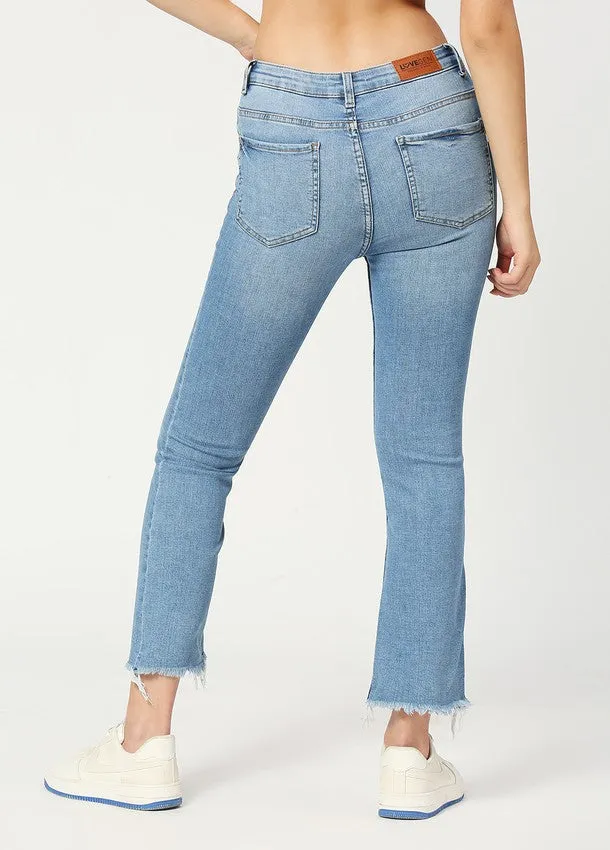 Light Blue Phoenix Cropped Flare Jeans