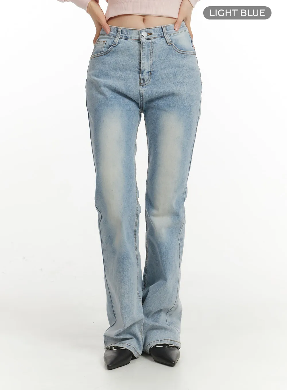 Light Washed Bootcut Jeans OF427