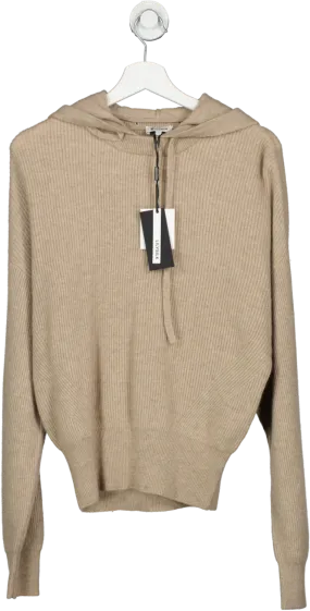 Lily Silk Beige Eshe 2-in-1 Cashmere Detachable Hoodie UK S