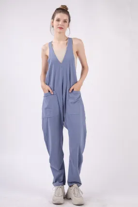 Loose Fit Baggy Jumpsuit in Blue