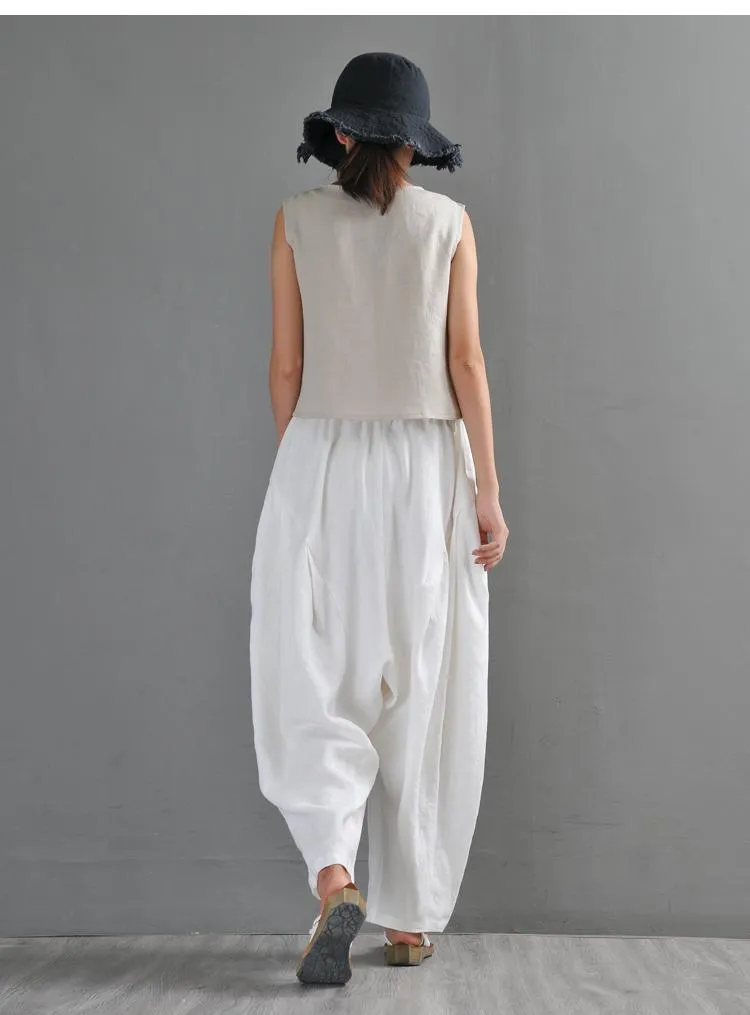 Loose Retro Linen Casual Pants Trousers