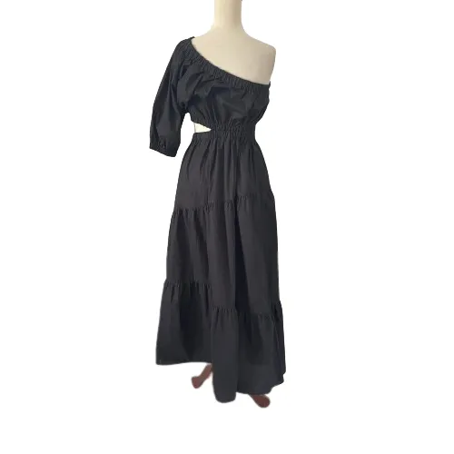 Mango Black Cut-out One Shoulder Maxi Dress | Gently Used |