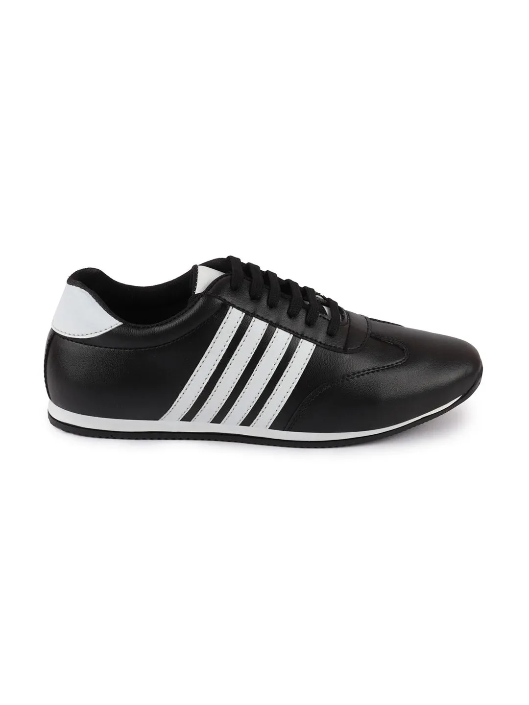 Men Black Casual Classic Lace Up Sneakers