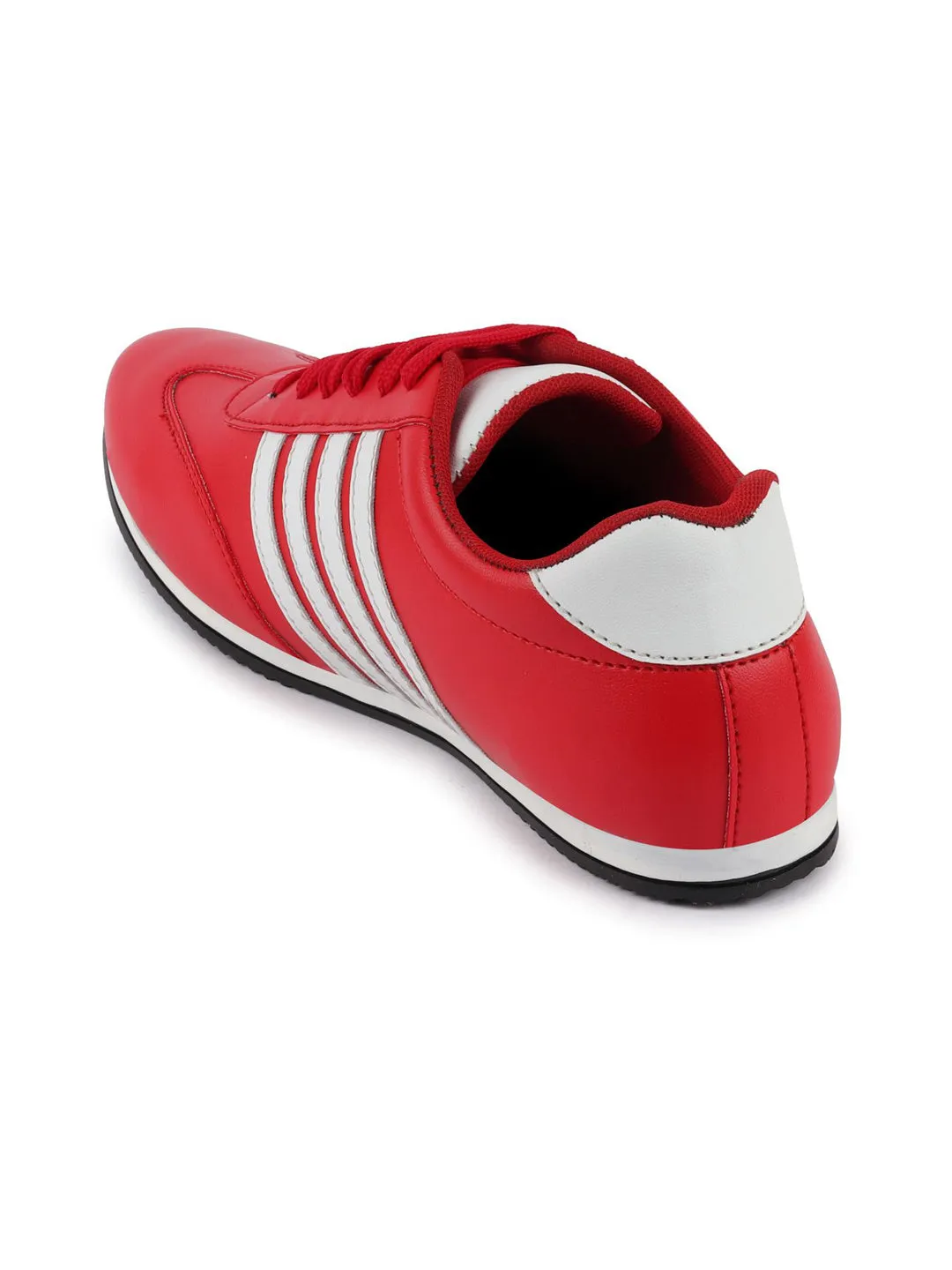 Men Red Classic Lace Up Sneakers