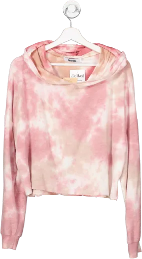 miss lola Pink Tie Dye Print Hoodie UK S