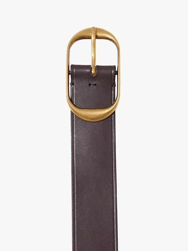 Nili Belt in Dark Brown W/ Brass Buckle