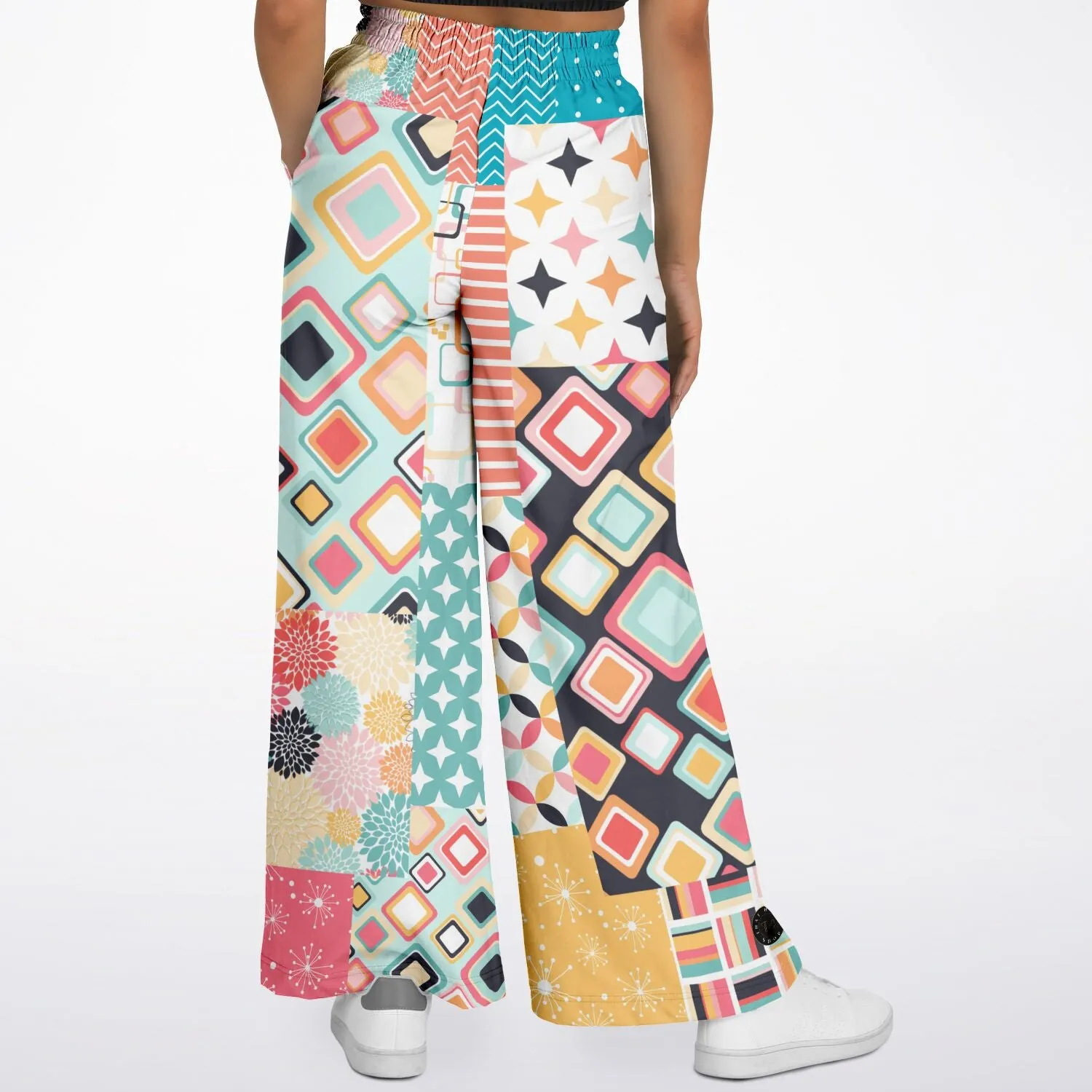 Old Miami Geometric Trefoil Eco-Poly Stretchy Phat Bellbottoms