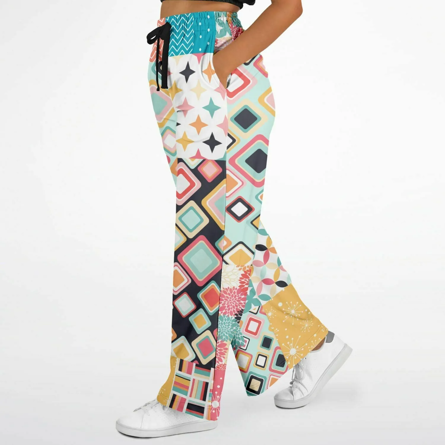 Old Miami Geometric Trefoil Eco-Poly Stretchy Phat Bellbottoms