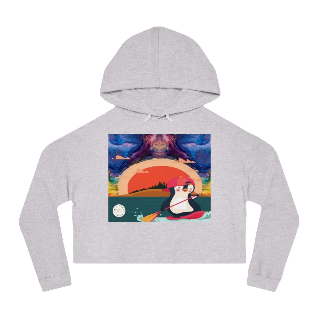 Paddle King Penguin Cropped Hoodie