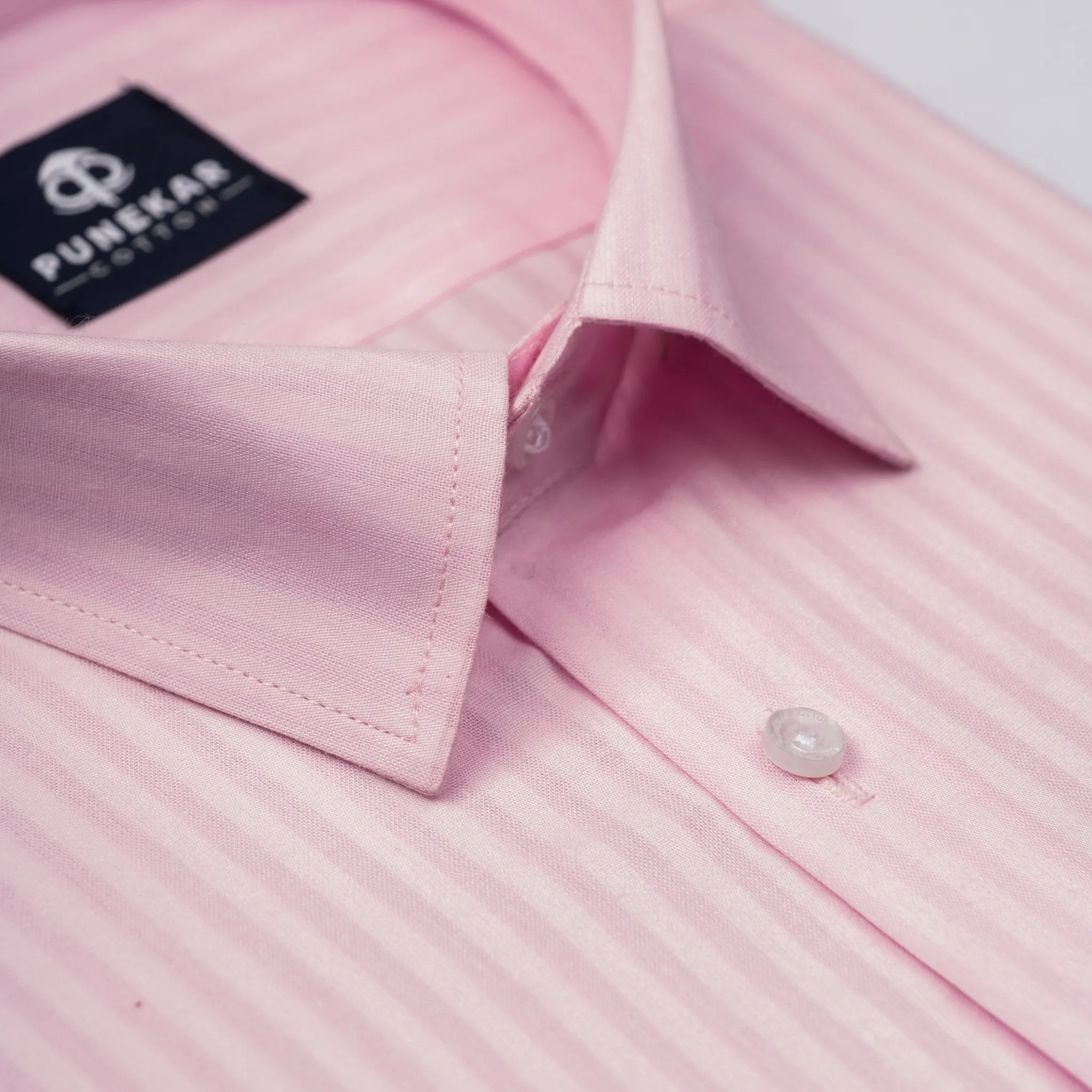 Pink Color vertical Cotton stripe Shirt For Men