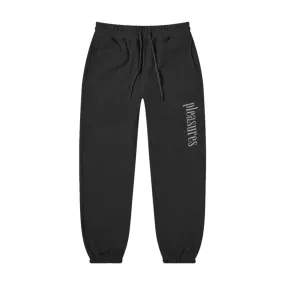 PLEASURES LOGIC REVERSE TERRY PANTS-BLACK