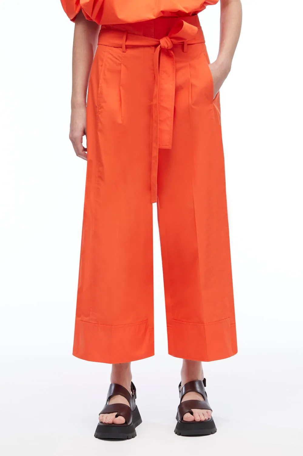 Poplin Wide Leg Pant