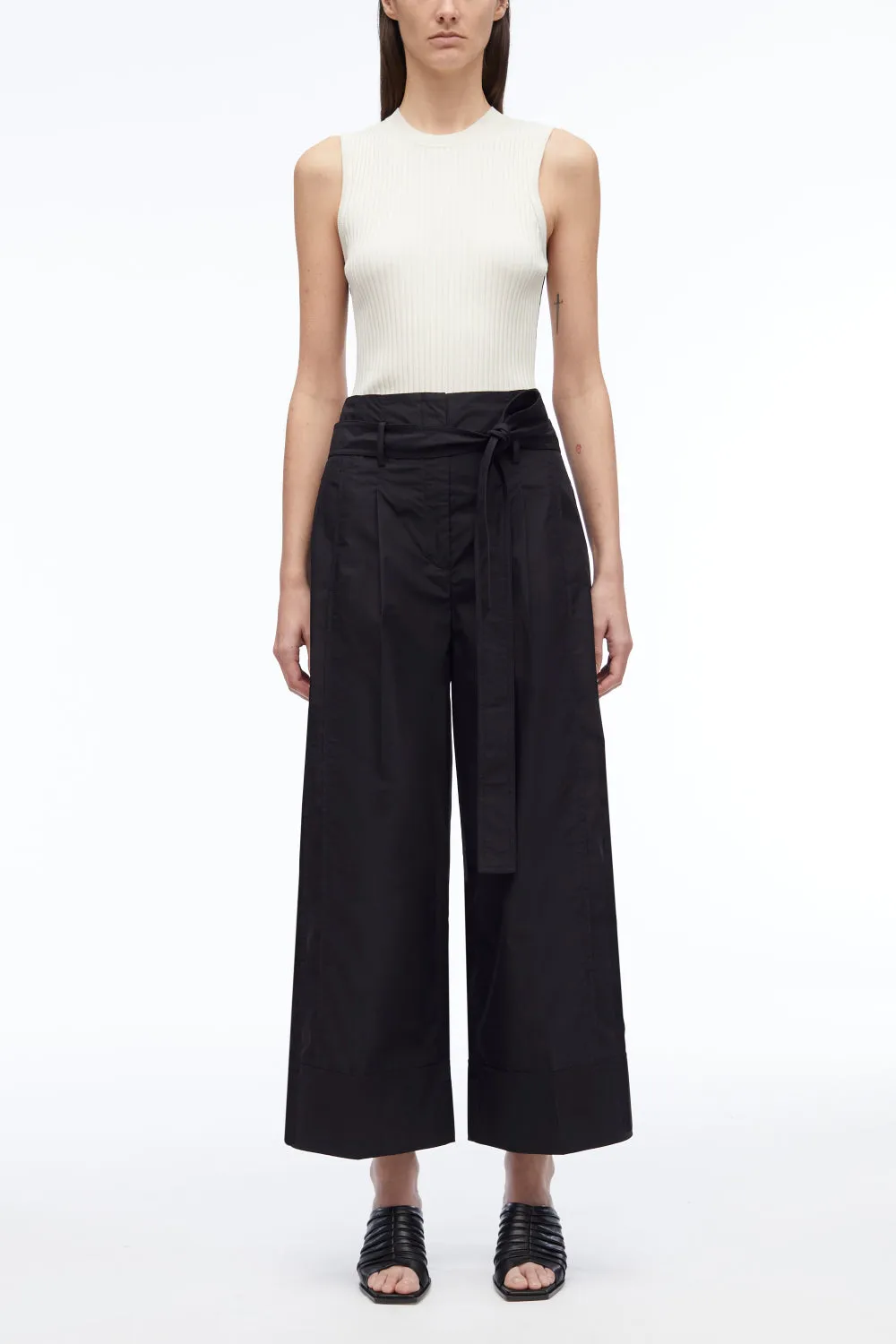 Poplin Wide Leg Pant