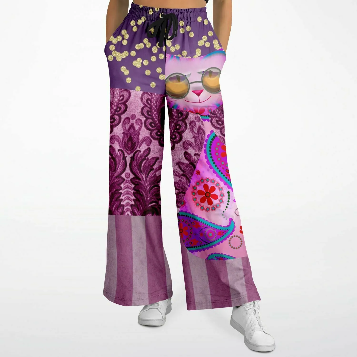 Purple Jamboree Eco-Poly Stretchy Phat Bellbottoms