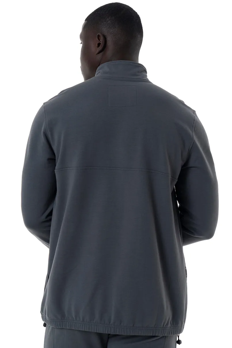 Quarter Zip Sweat Top _ 146538 _ Charcoal