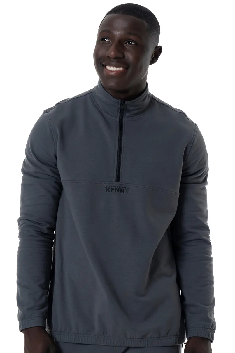 Quarter Zip Sweat Top _ 146538 _ Charcoal