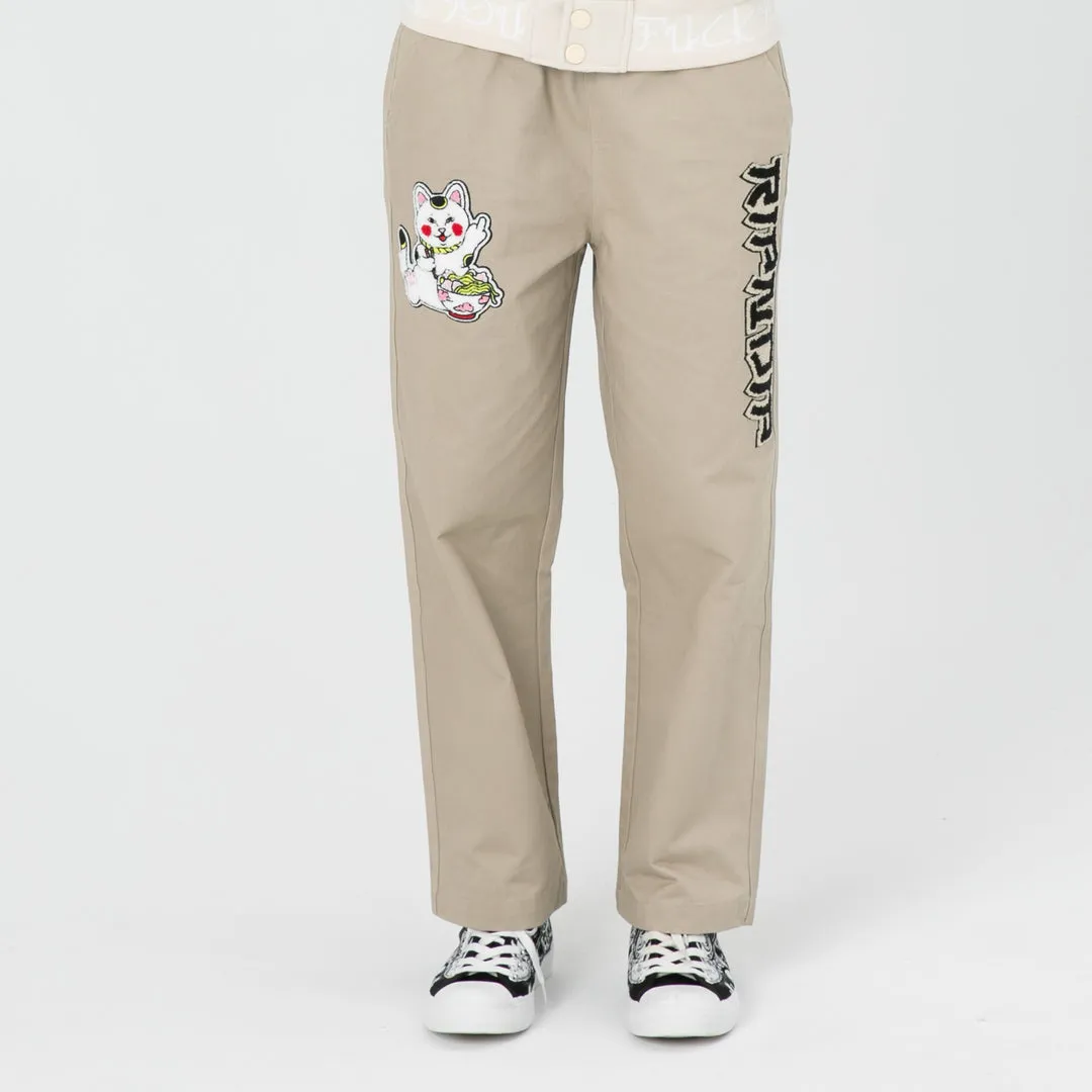 RIPNDIP LUCKY NERM WIDE LEG PANTS-KHAKI